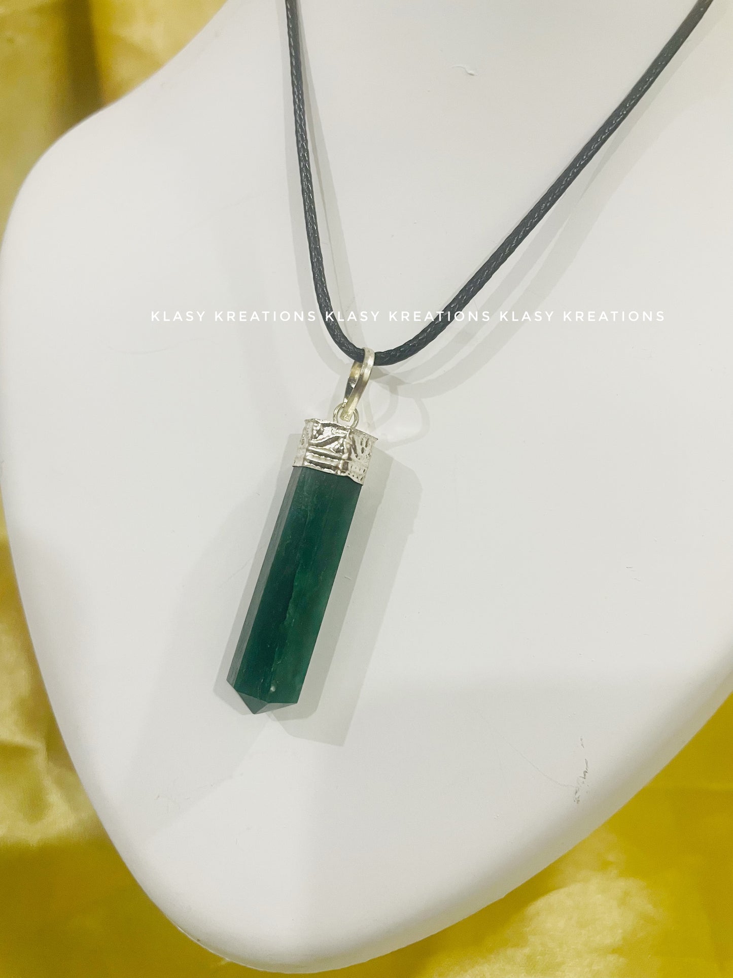 Green Jade Pencil Pendant - Prosperity | Harmony | Emotional Balance