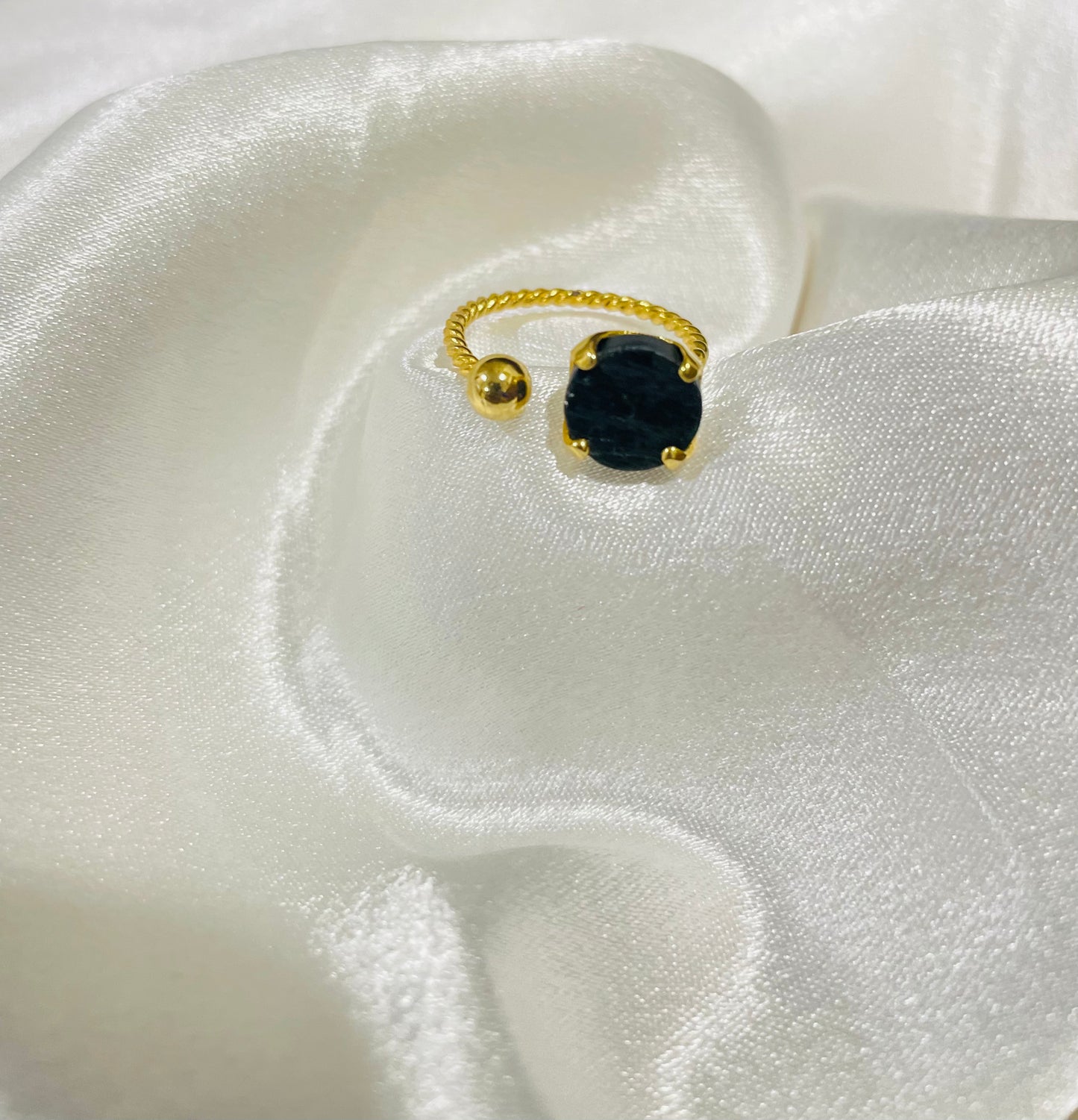 Regal Garnet Cuff Ring in 18K Gold Plated for Passion, Strength & Destiny Alignment