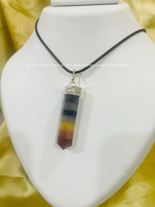 Seven Chakra Pencil Pendant - Balance | Energy Flow | Aura Harmony