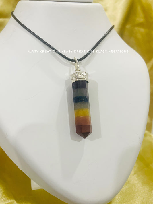 Seven Chakra Pencil Pendant - Balance | Energy Flow | Aura Harmony