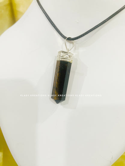 Tiger Eye Pencil Pendant - Courage | Motivation | Protection