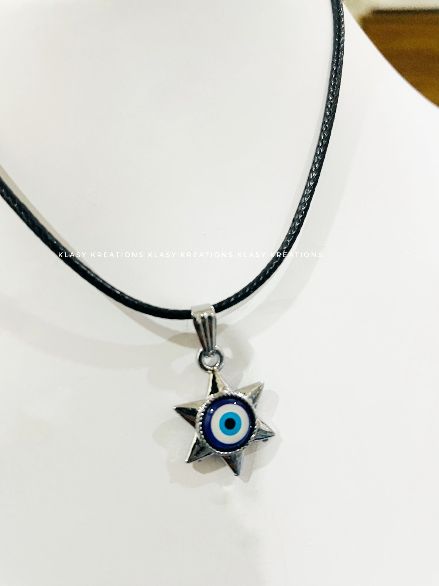 Evil Eye Leather Cord Pendant - Grounded Protection • Subtle Energy Shield
