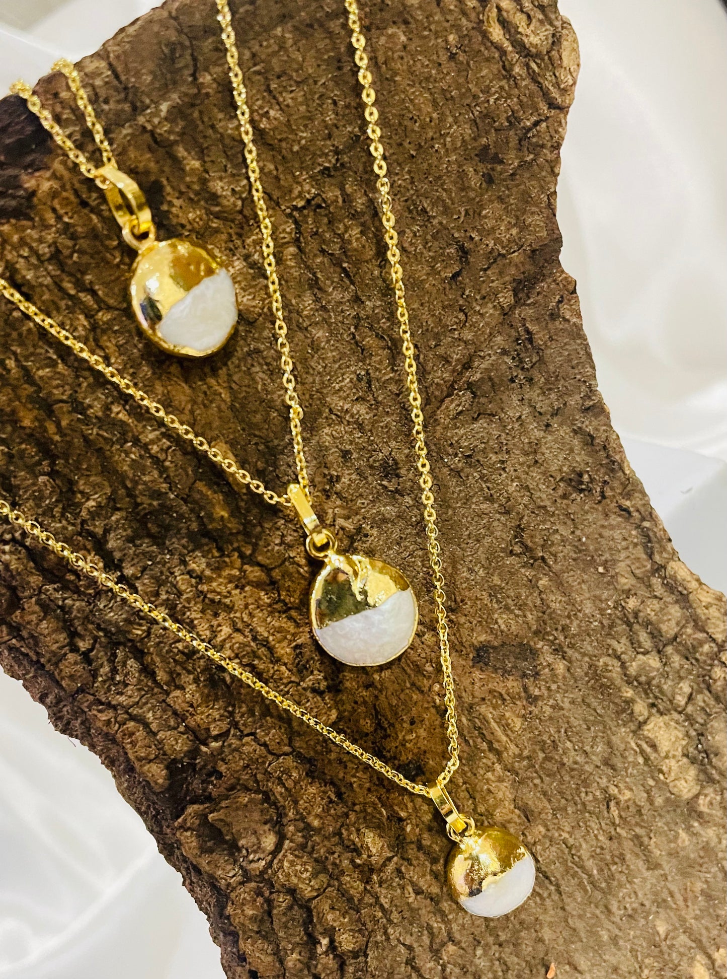 Lustrous Pearl Aura Pendant in 18k Gold Plated - Purity • Grace • Divine Feminine Glow