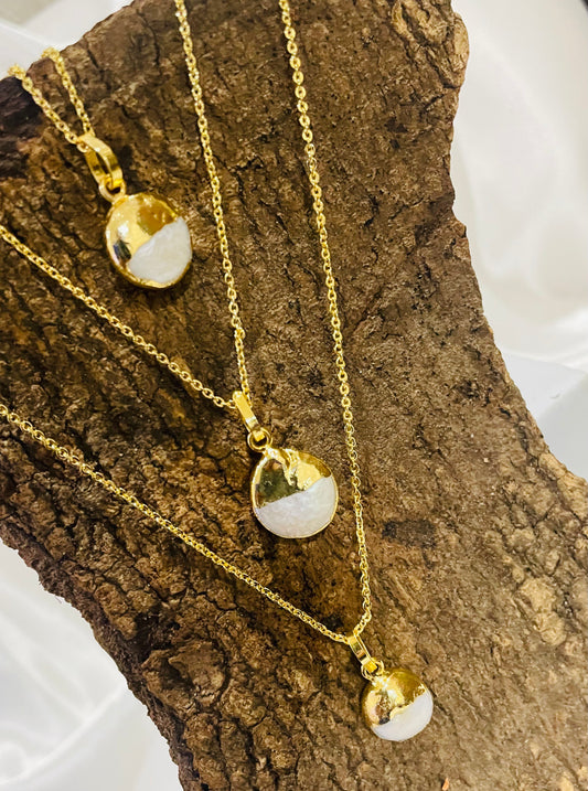 Lustrous Pearl Aura Pendant in 18k Gold Plated - Purity • Grace • Divine Feminine Glow