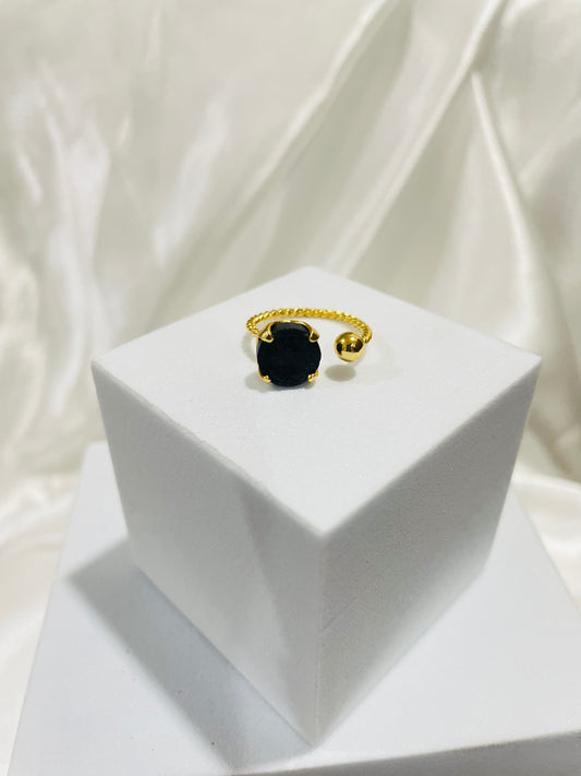 Regal Garnet Cuff Ring in 18K Gold Plated for Passion, Strength & Destiny Alignment