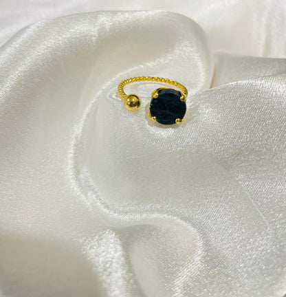 Regal Garnet Cuff Ring in 18K Gold Plated for Passion, Strength & Destiny Alignment