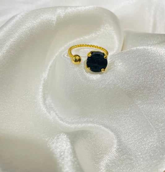 Regal Garnet Cuff Ring in 18K Gold Plated for Passion, Strength & Destiny Alignment