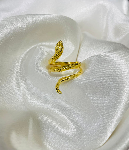 Eternal Serpent Ring in 18K Gold Plated for Power, Protection & Transformation