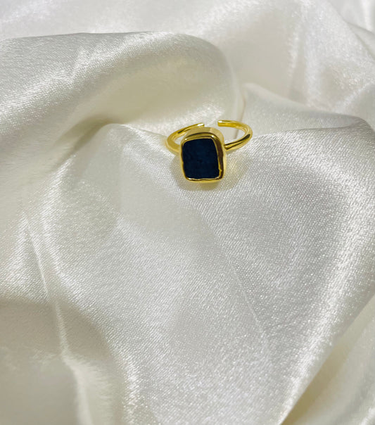 Sapphire Royal Wisdom Ring in 18K Gold Plated for Intelligence, Intuition & Divine Protection