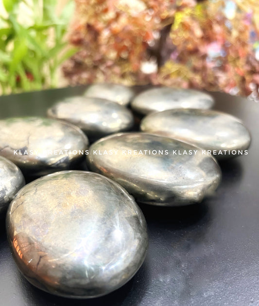 Pyrite Palm Stone - Wealth | Confidence | Protection