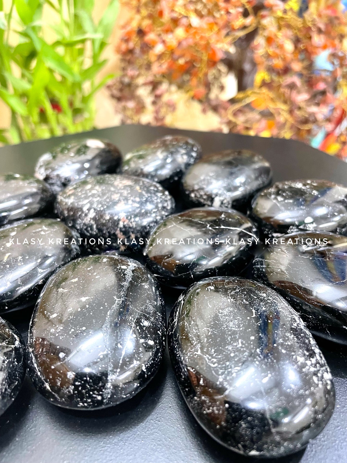 Black Tourmaline Palm Stone - Protection | Grounding | Energy Shield