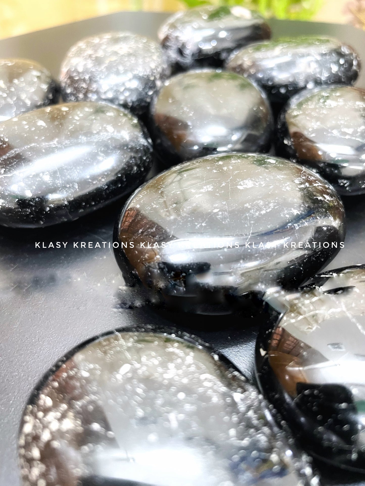 Black Tourmaline Palm Stone - Protection | Grounding | Energy Shield