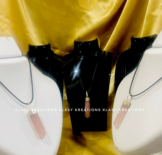 Rose Quartz Pencil Pendant - Self Love | Emotional Healing | Relationships