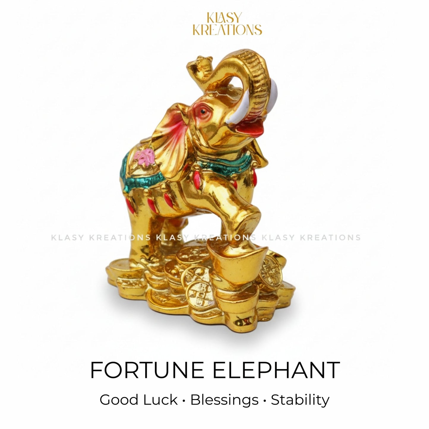 Trunk-Up Elephant Statue - Strength | Good Luck | Protection