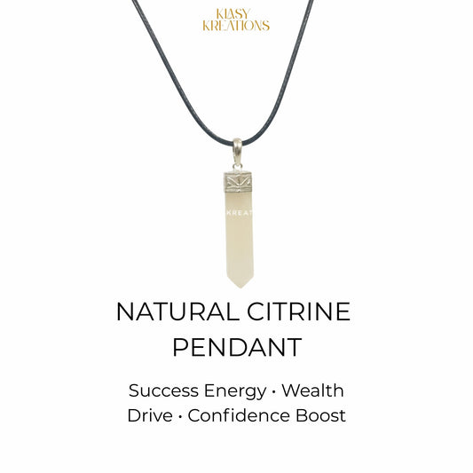 Citrine Pencil Pendant - Abundance | Confidence | Joy Magnet