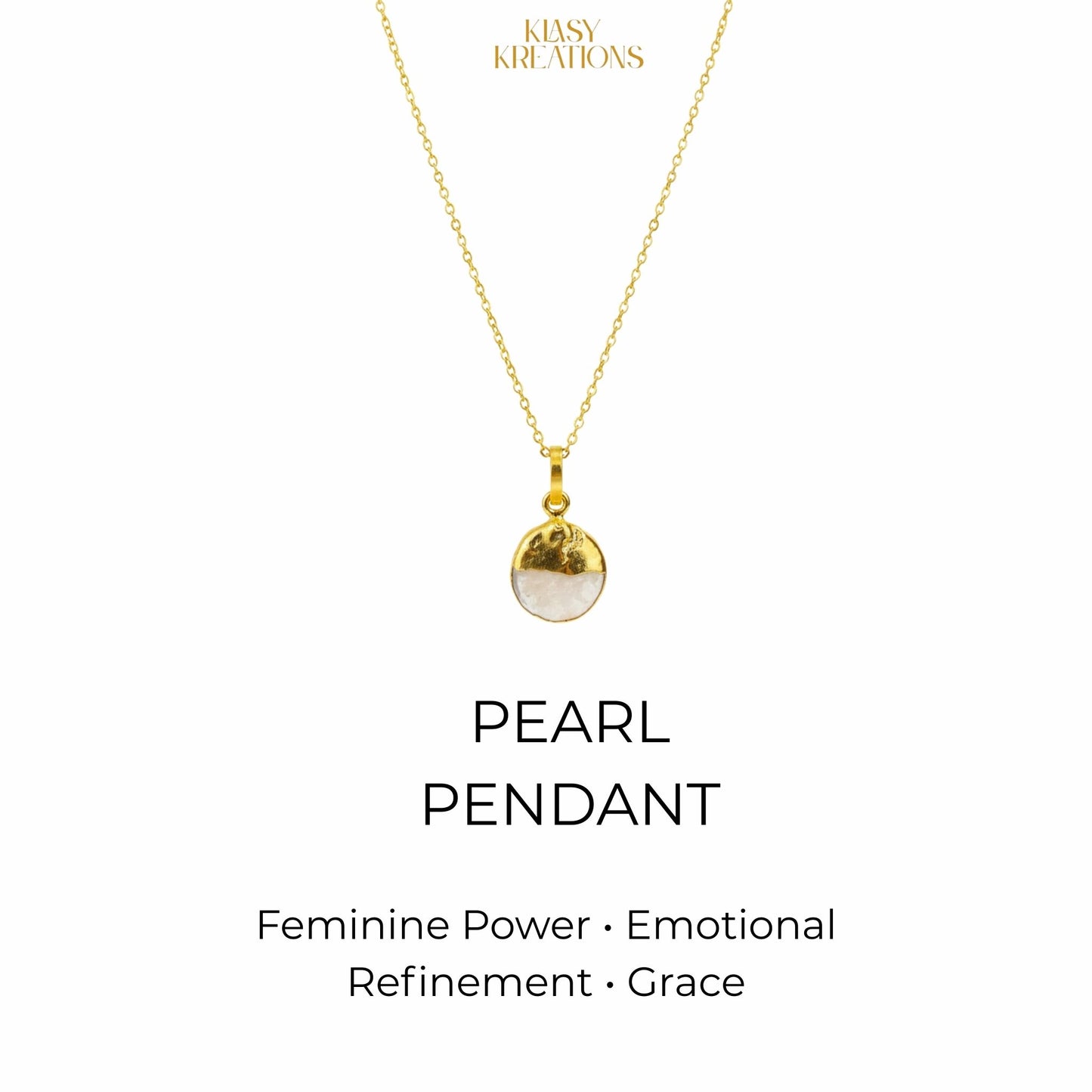 Lustrous Pearl Aura Pendant in 18k Gold Plated - Purity • Grace • Divine Feminine Glow