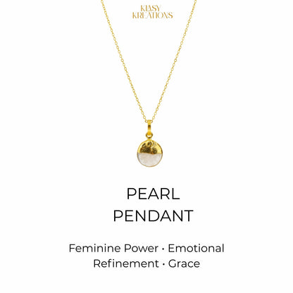 Lustrous Pearl Aura Pendant in 18k Gold Plated - Purity • Grace • Divine Feminine Glow