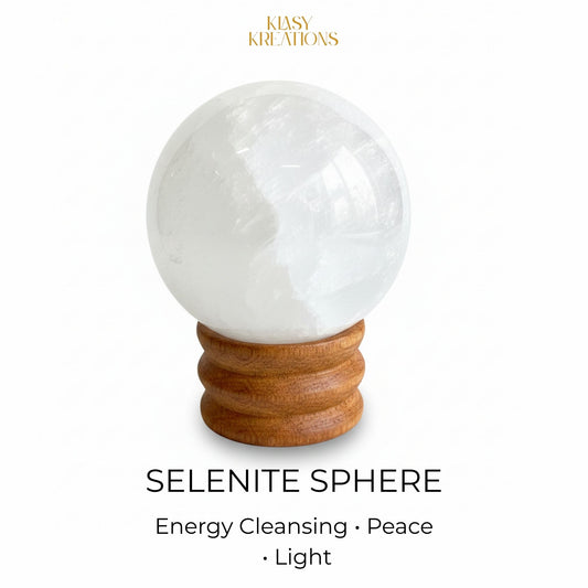 Selenite Sphere (300g - 350g) - Aura Cleansing | Divine Light | Higher Connection