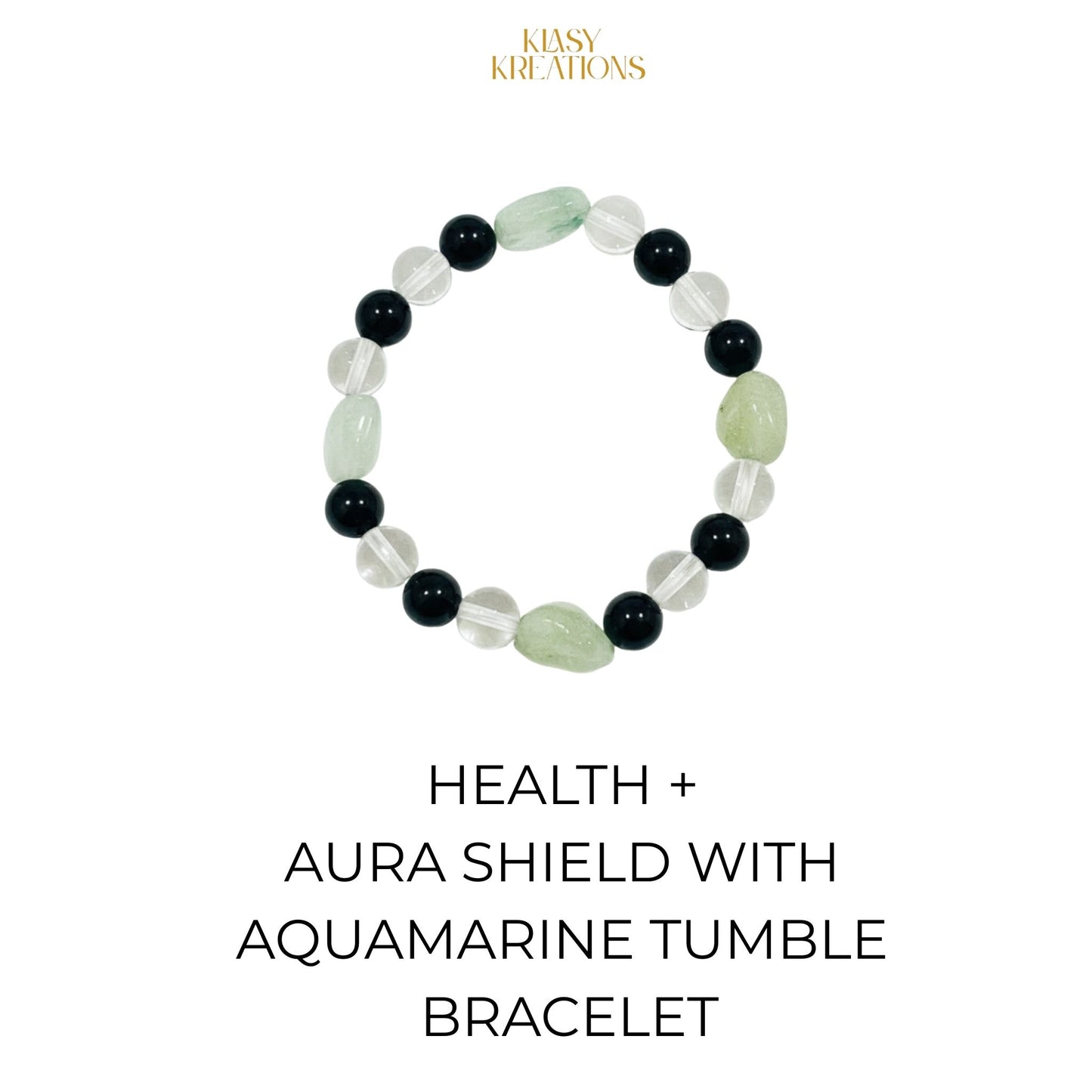 Health + Aura Shield with Aquamarine Tumble Bracelet