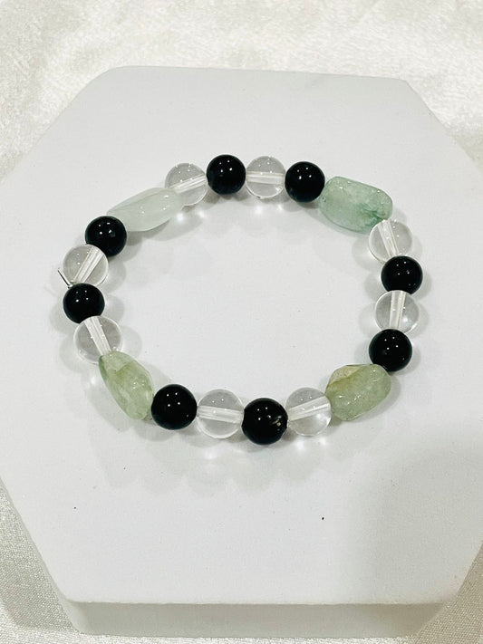 Health + Aura Shield with Aquamarine Tumble Bracelet