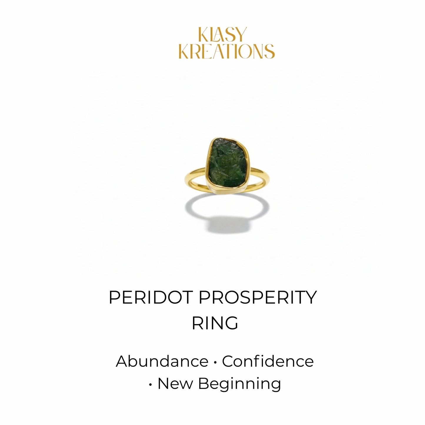 Peridot Prosperity Radiance Ring in 18K Gold Plated for Abundance, Confidence & New Beginnings
