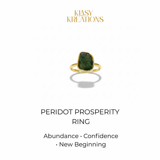 Peridot Prosperity Radiance Ring in 18K Gold Plated for Abundance, Confidence & New Beginnings