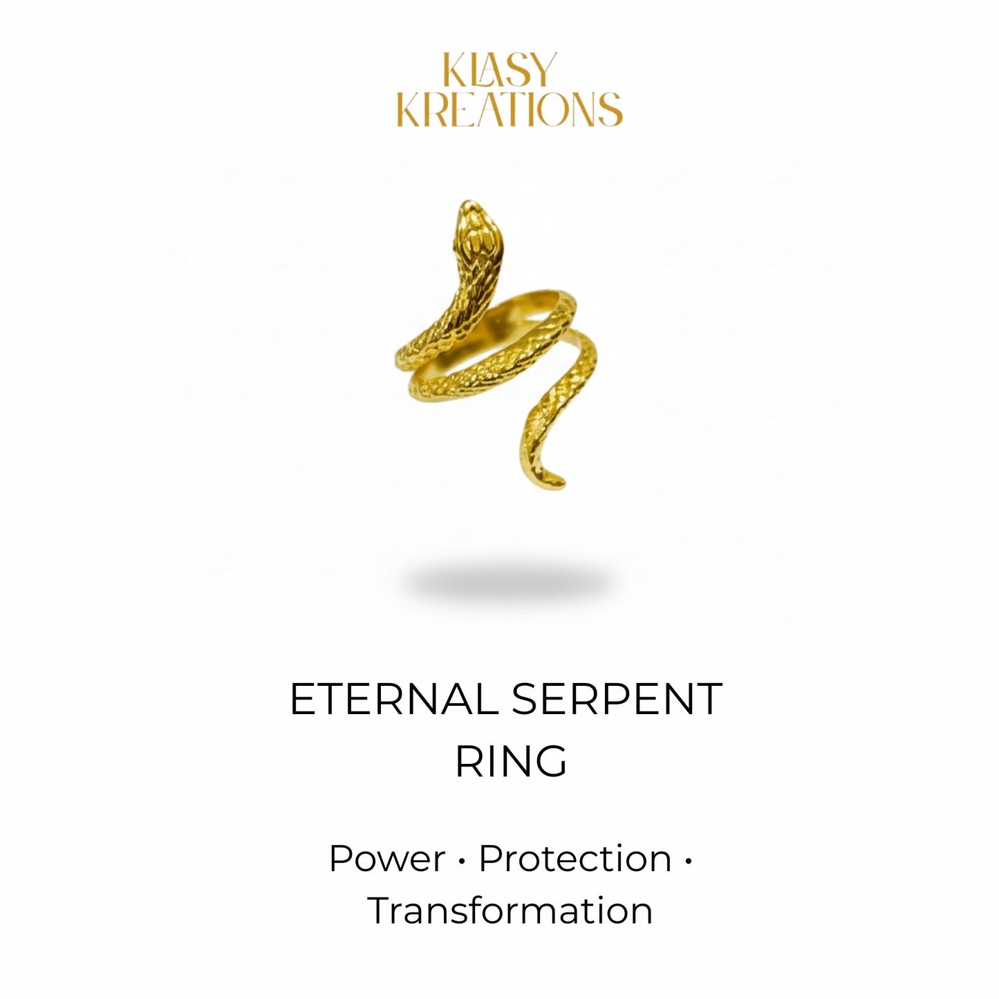 Eternal Serpent Ring in 18K Gold Plated for Power, Protection & Transformation