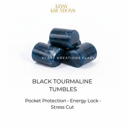 Black Tourmaline Tumble - Protection | Grounding | EMF Shield 1 Pc