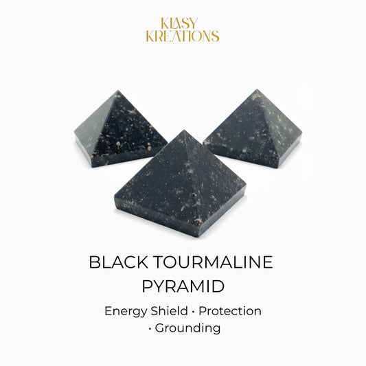 Black Tourmaline Pyramid  - Protection | EMF Shield | Grounding