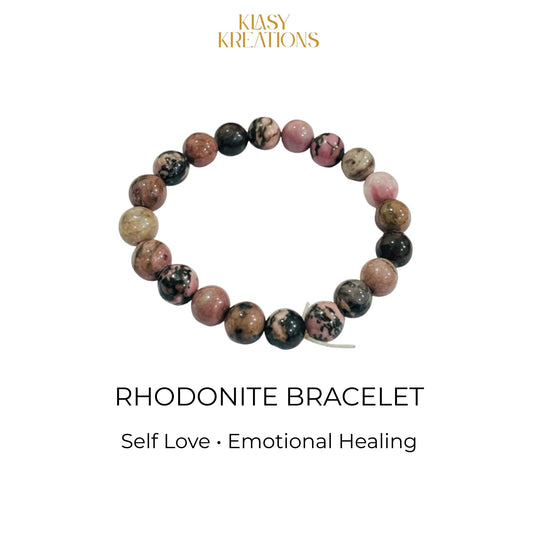 Rhodonite Bracelet - Self love, Emotional Balance