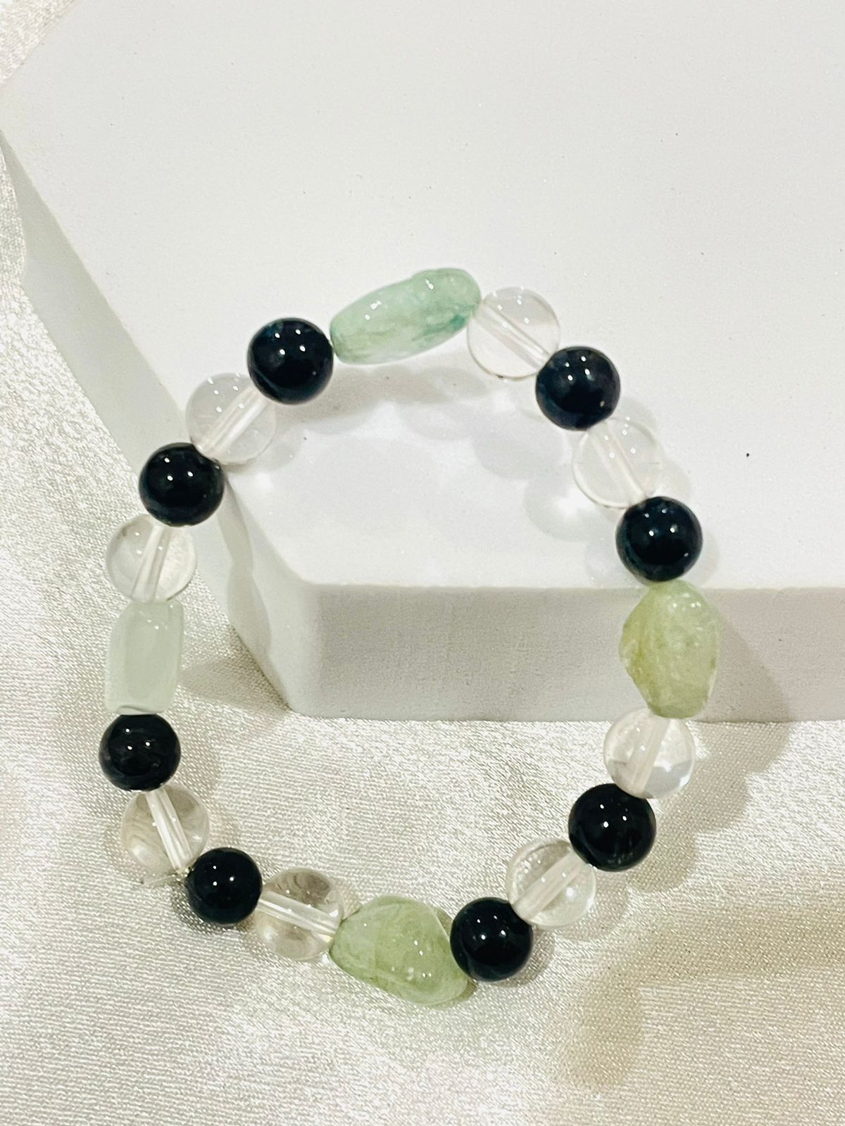 Health + Aura Shield with Aquamarine Tumble Bracelet