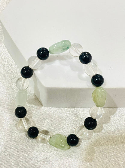 Health + Aura Shield with Aquamarine Tumble Bracelet